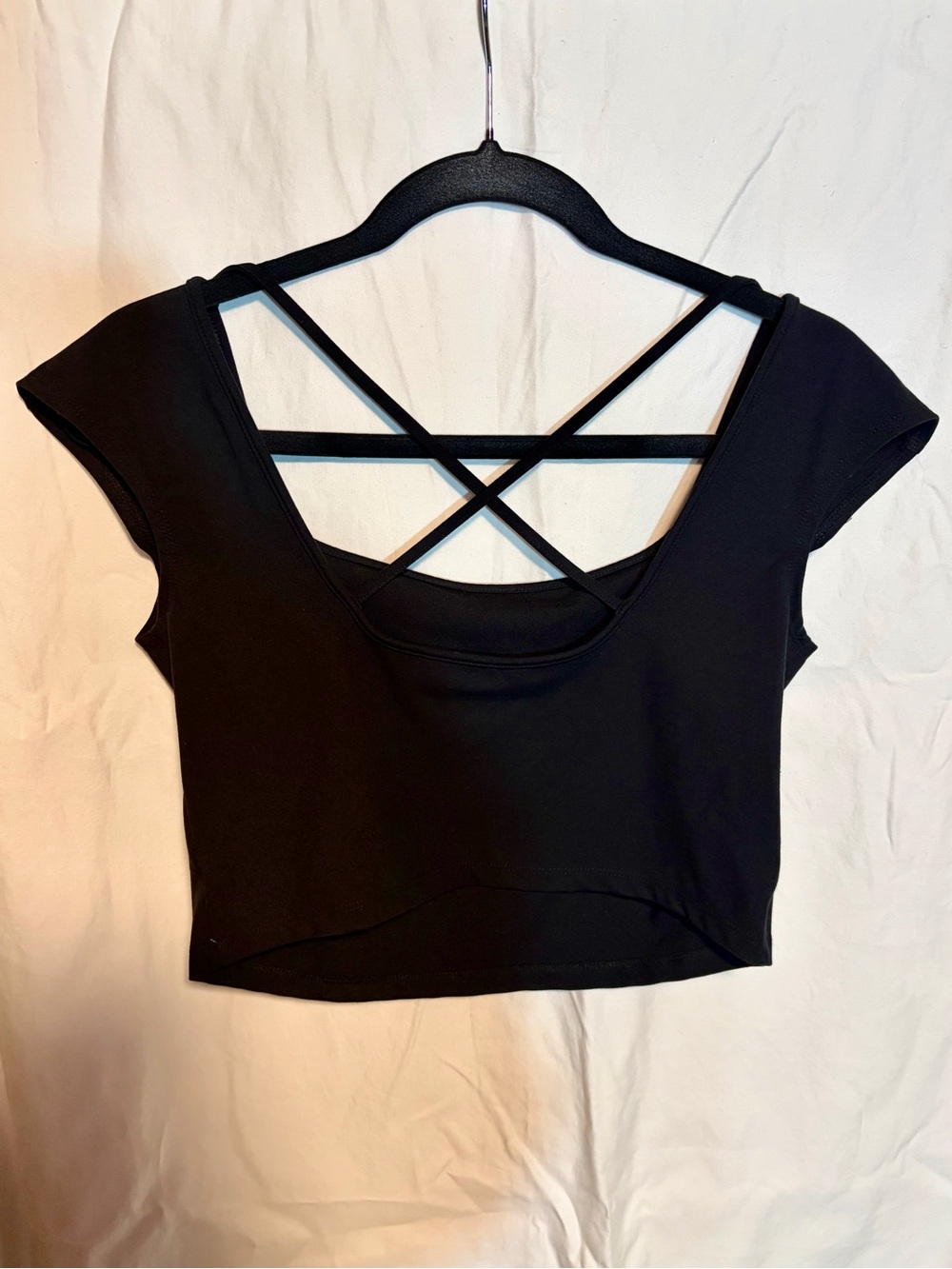 wild fable Black Strappy Back Crop Tee